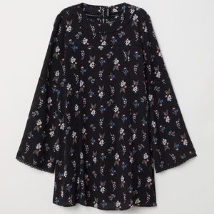 H&M Floral Trumpet Sleeve Dress